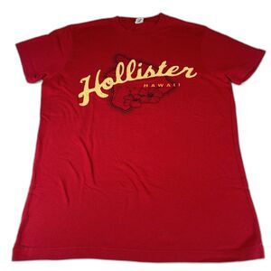 Vintage Hollister T-Shirt Mens Medium 90s Red Hawaii Surf Beach Single Stitch